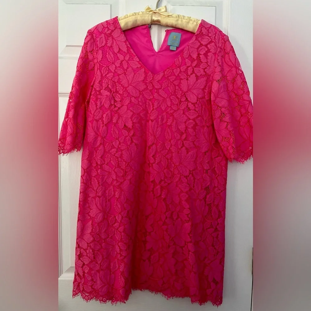 Nordstrom’s CeCe lace fuchsia dress Size 10